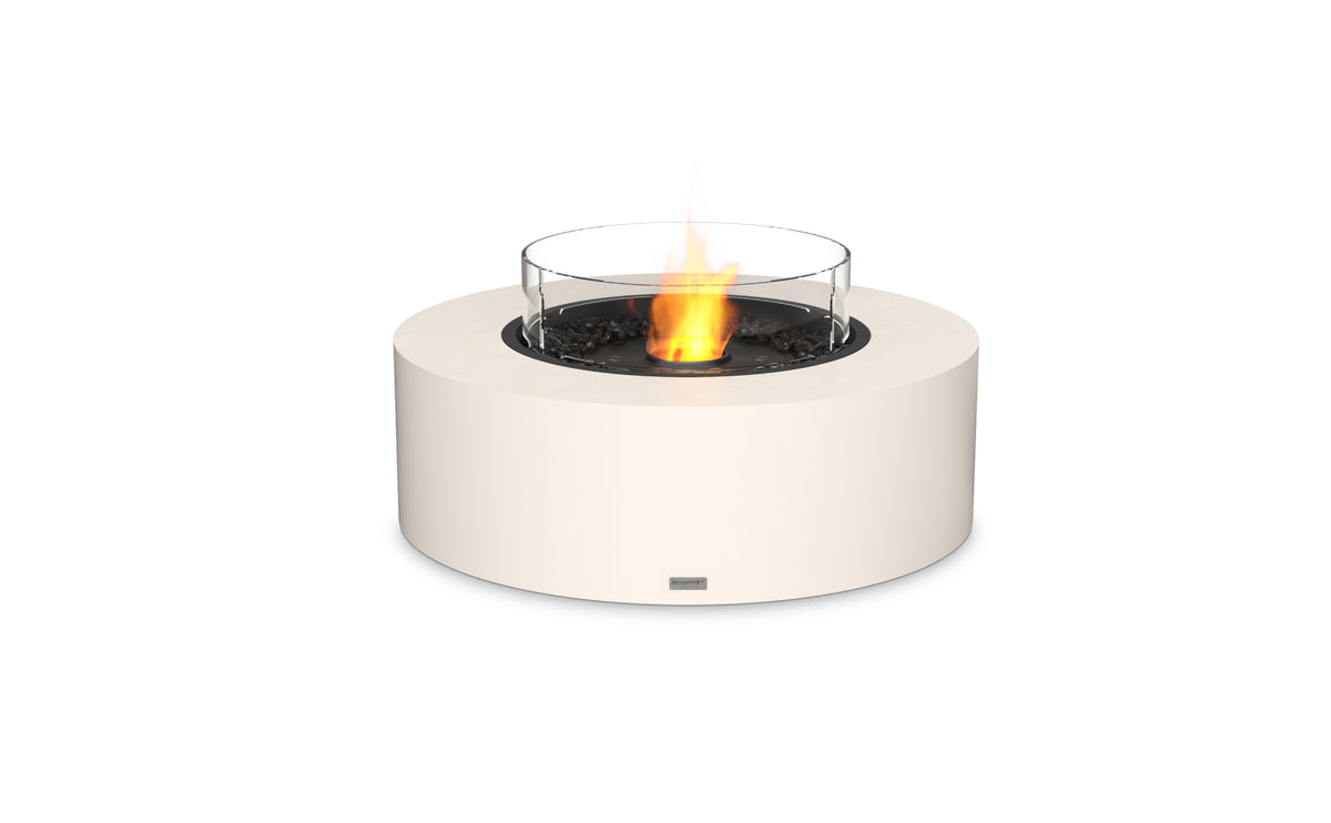 EcoSmart Fire Ark 40 fire table bone finish stainless steel burner glass windscreen