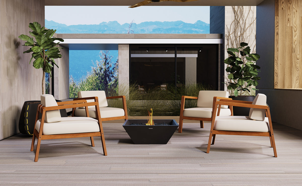 EcoSmart Fire Nova 600 fire pit on outdoor patio lifestyle