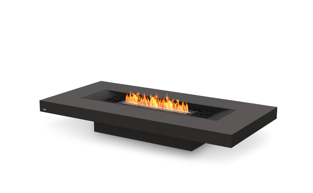 EcoSmart Fire Gin 90 Low fire pit table in Graphite finish with flame