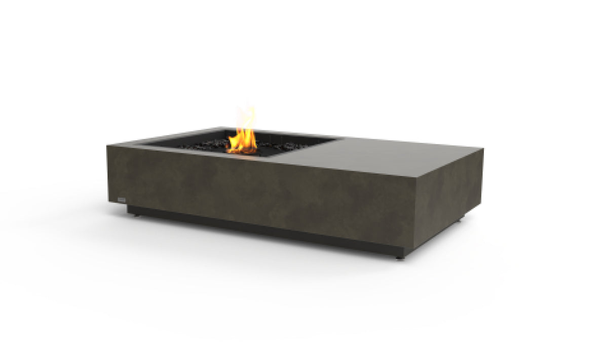 EcoSmart Fire Manhattan 50 fire table — Natural finish, black background