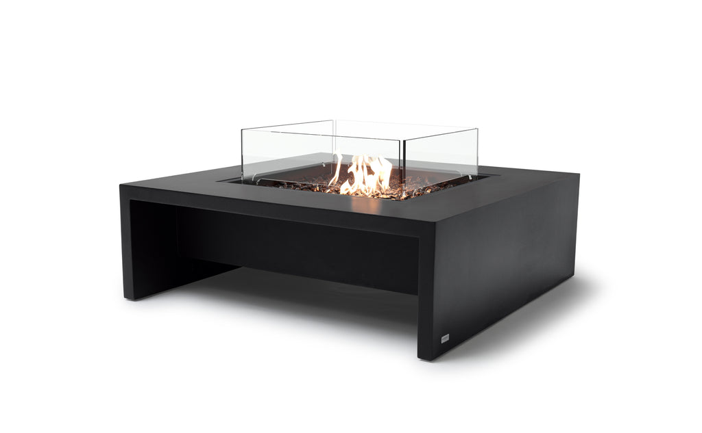EcoSmart Fire Mojito 40 fire table graphite gas glass windscreen