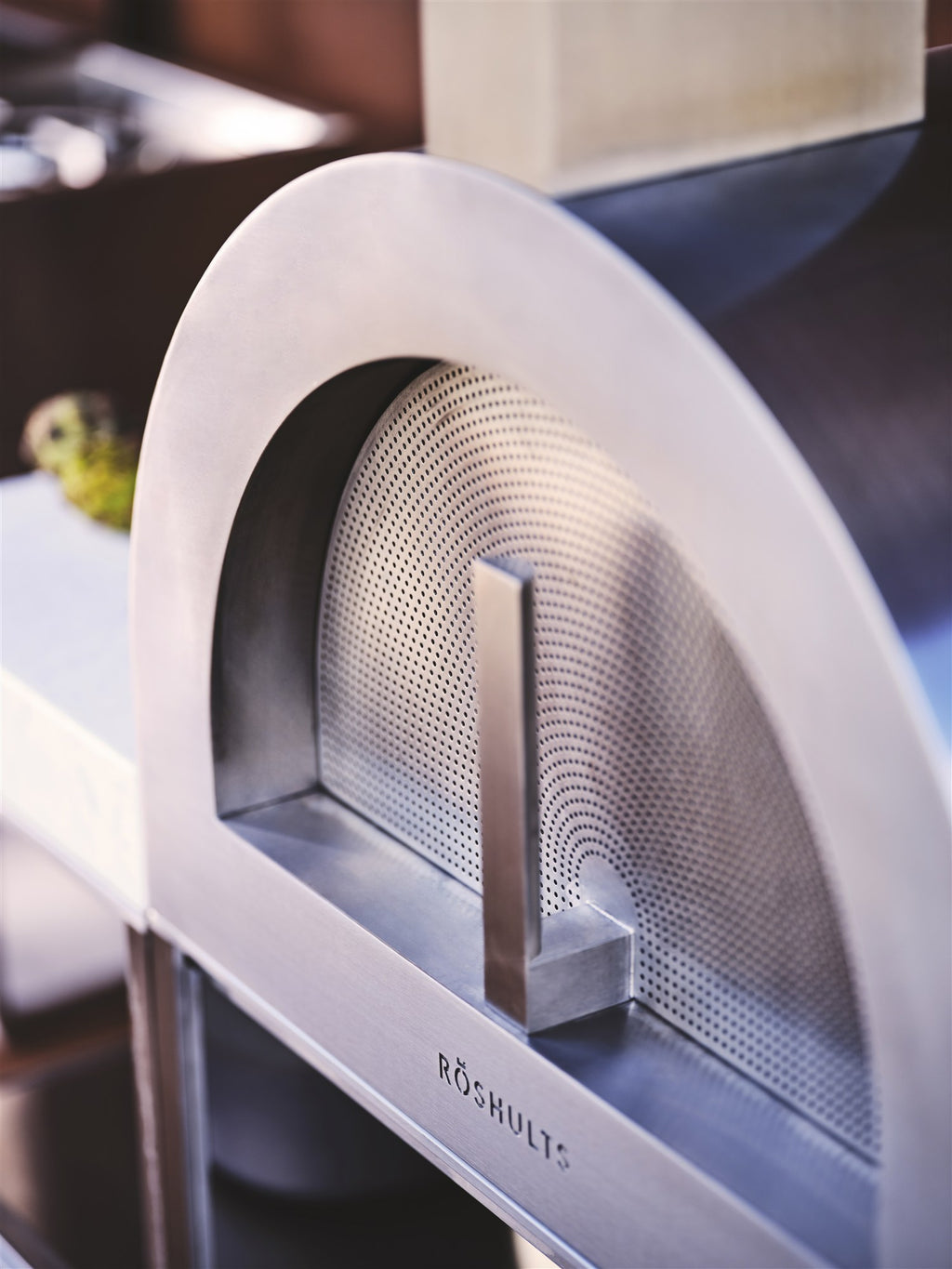 Röshults BBQ Wood Oven stainless steel sideboard setup