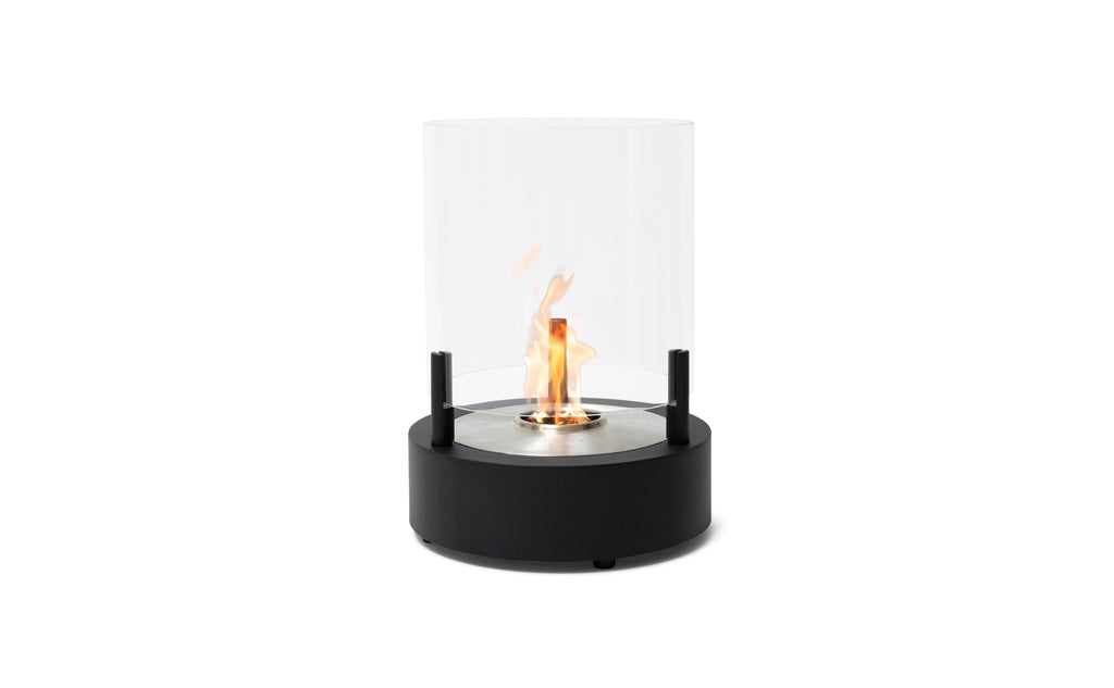 EcoSmart Fire T-Lite 3 bioethanol fireplace in black — front studio view