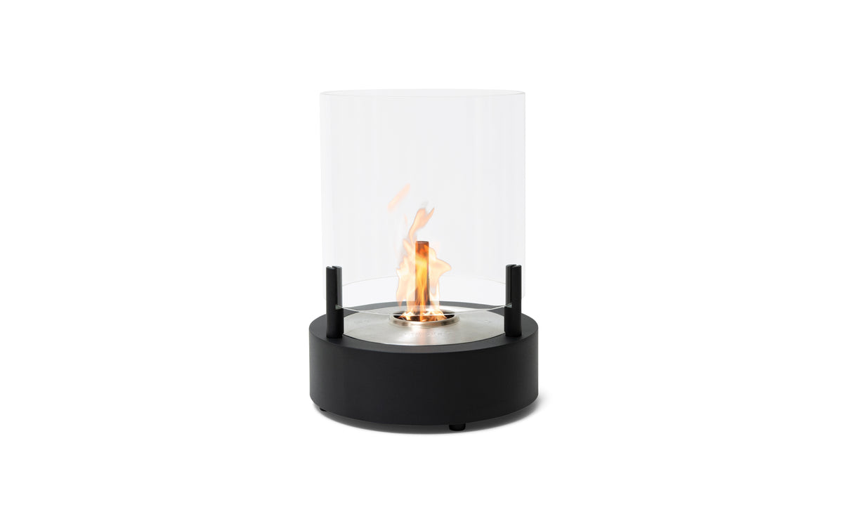 EcoSmart Fire T-Lite 3 bioethanol fireplace in black — front studio view