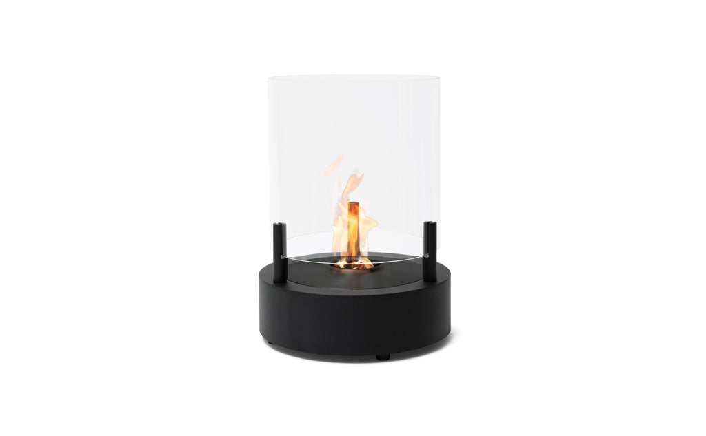EcoSmart Fire T-Lite 3 bioethanol fireplace in black — rear studio view