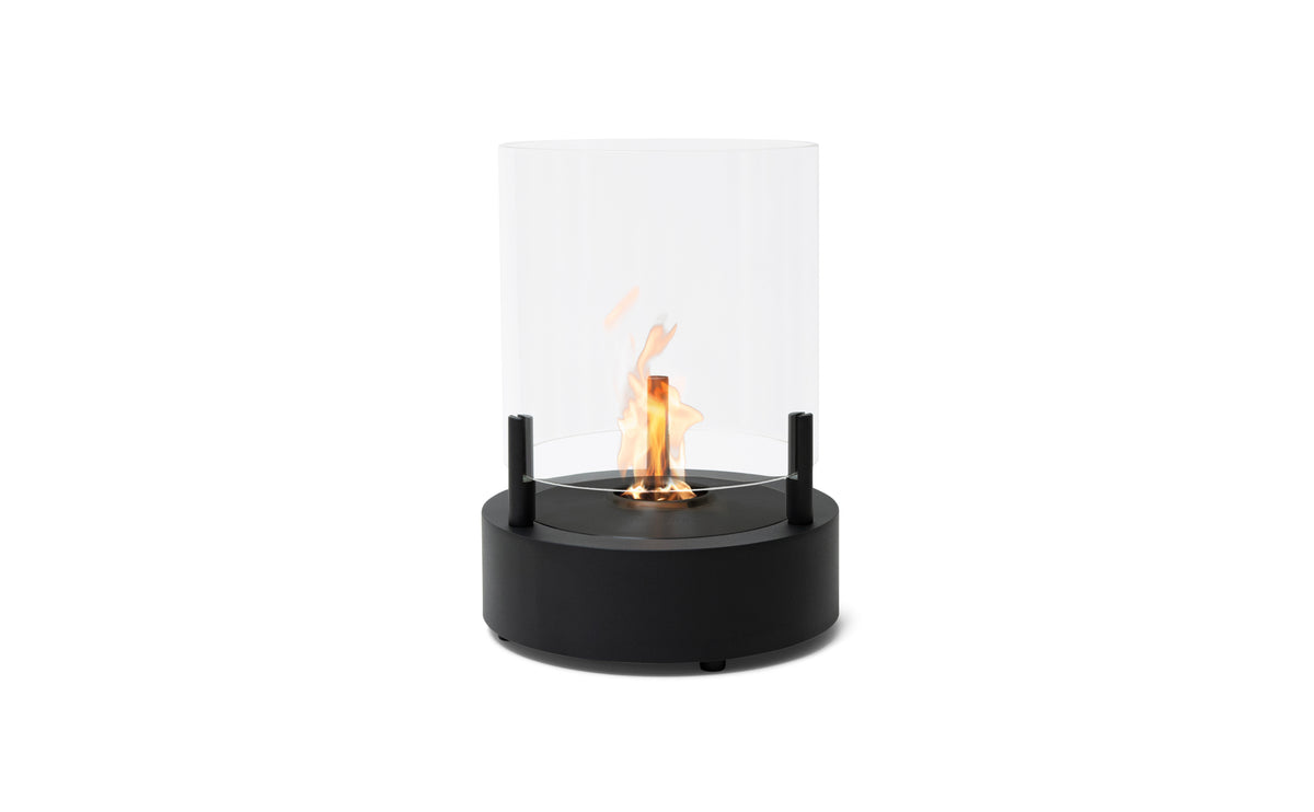 EcoSmart Fire T-Lite 3 bioethanol fireplace in black — rear studio view