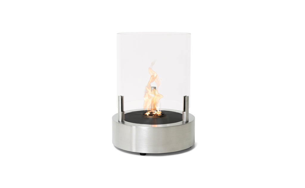 EcoSmart Fire T-Lite 3 bioethanol fireplace in stainless steel — rear studio view