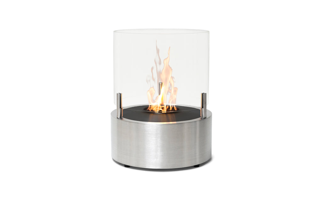 EcoSmart Fire T-Lite 8 bioethanol fireplace in stainless steel — rear studio view
