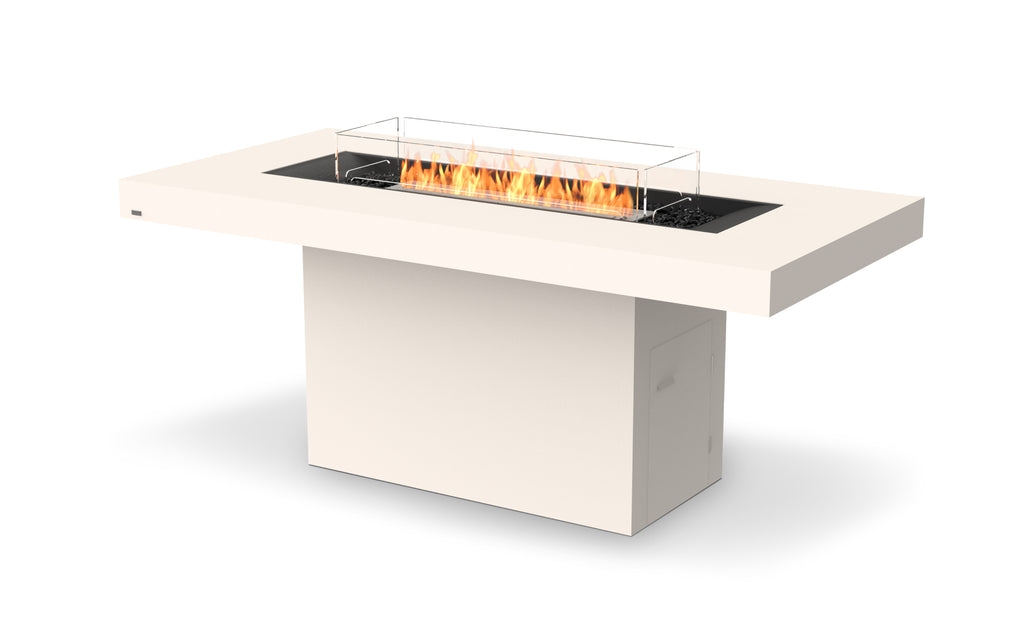 EcoSmart Fire Gin 90 Bar fire pit table in Bone finish