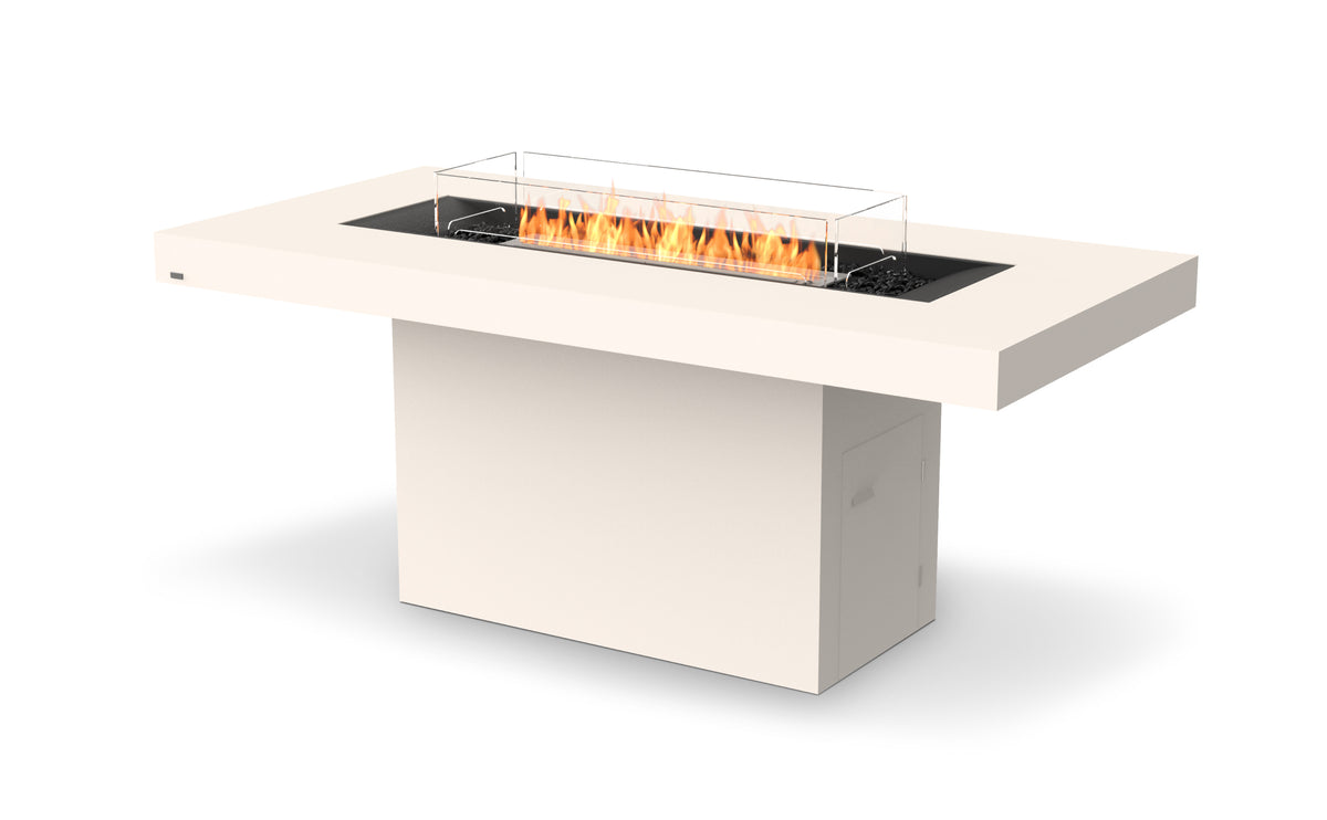 EcoSmart Fire Gin 90 Bar fire pit table in Bone finish