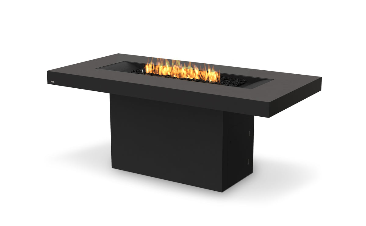 EcoSmart Fire Gin 90 Bar fire pit table Graphite 45-degree angle view