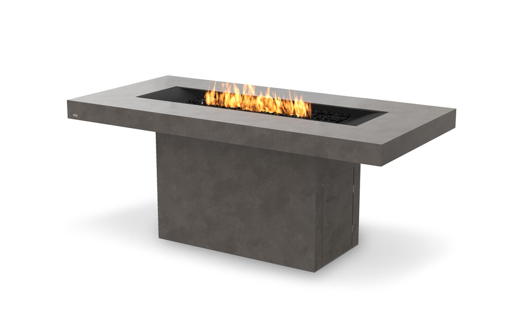EcoSmart Fire Gin 90 Bar fire pit table Natural 45-degree angle view