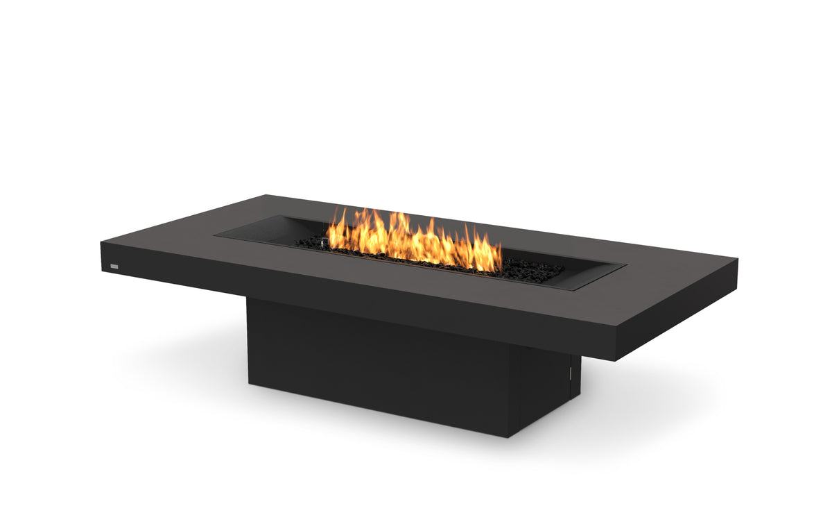 EcoSmart Fire Gin 90 Chat fire pit table Graphite 45-degree angle view