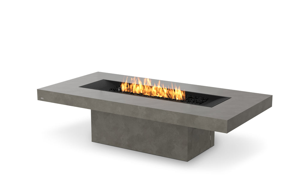 EcoSmart Fire Gin 90 Chat fire pit table Natural 45-degree angle view