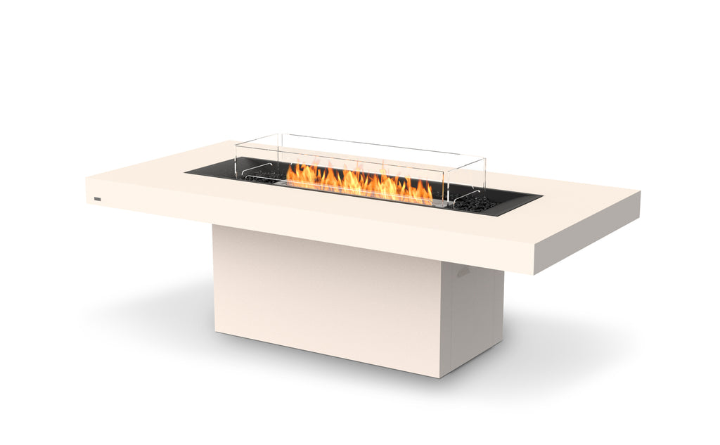 EcoSmart Fire Gin 90 Dining fire pit table in Bone finish
