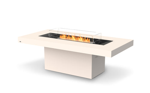 EcoSmart Fire Gin 90 Dining fire pit table in Bone finish