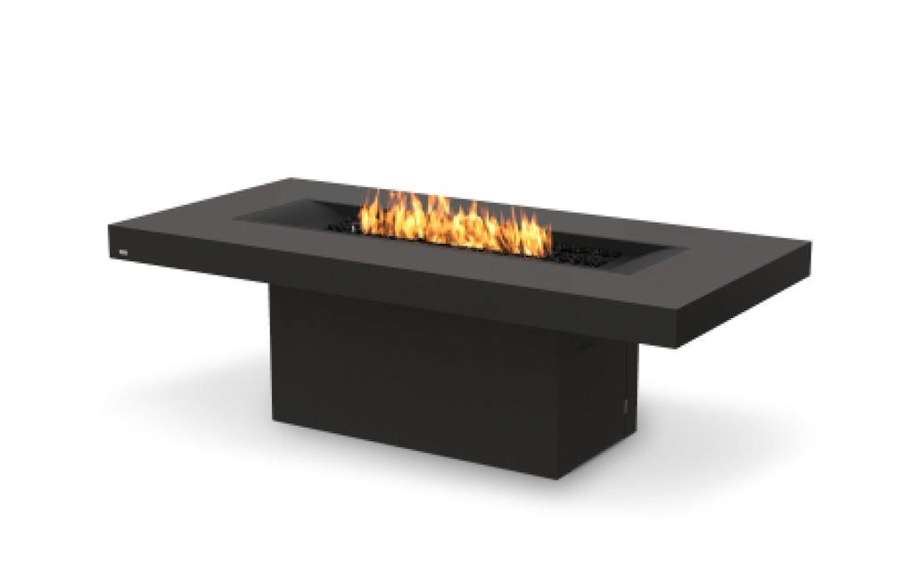 EcoSmart Fire Gin 90 Dining fire pit table Graphite 45-degree angle view