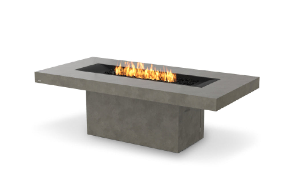 EcoSmart Fire Gin 90 Dining fire pit table Natural 45-degree angle view