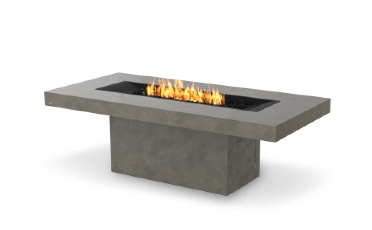 EcoSmart Fire Gin 90 Dining fire pit table Natural 45-degree angle view