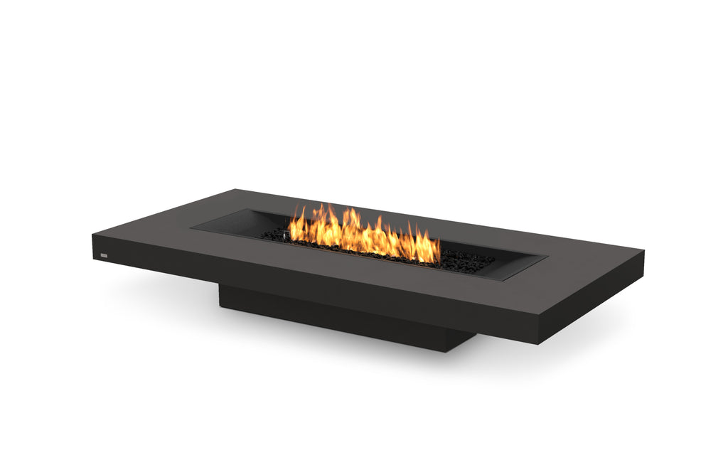 EcoSmart Fire Gin 90 Low fire pit table Graphite 45-degree angle view