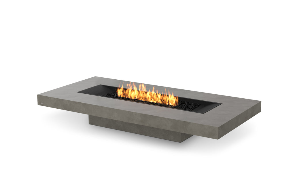 EcoSmart Fire Gin 90 Low fire pit table Natural 45-degree angle view