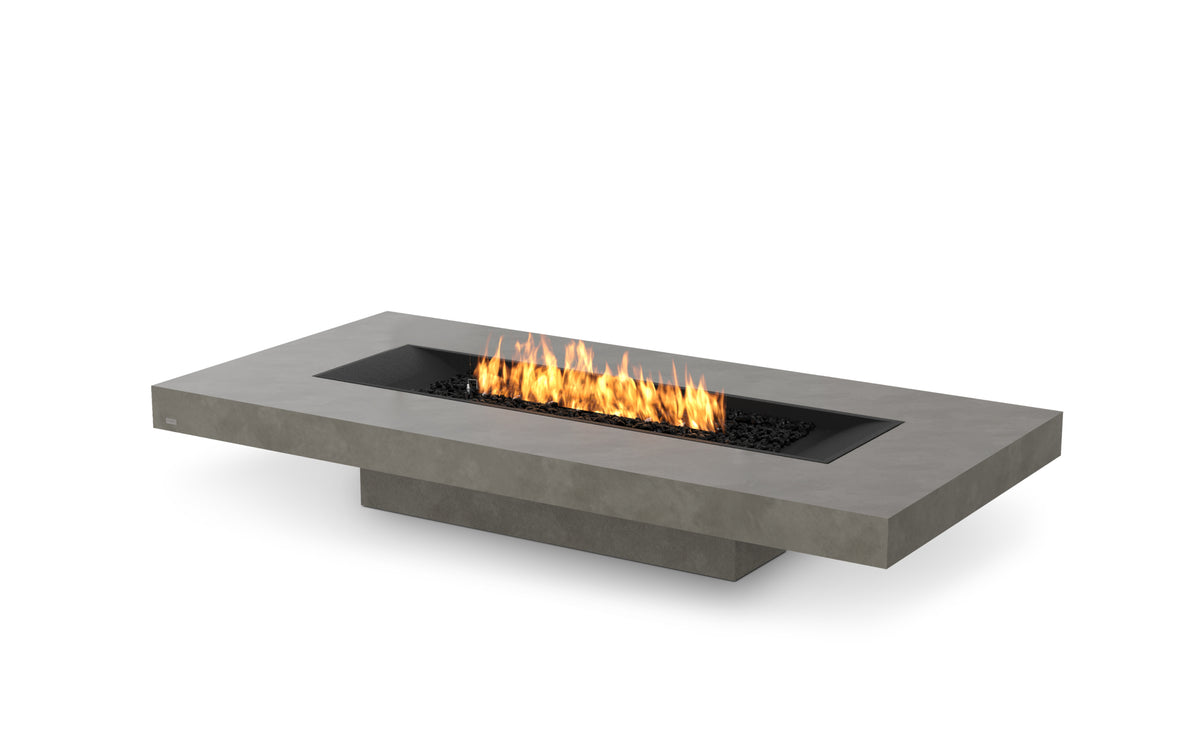 EcoSmart Fire Gin 90 Low fire pit table Natural 45-degree angle view