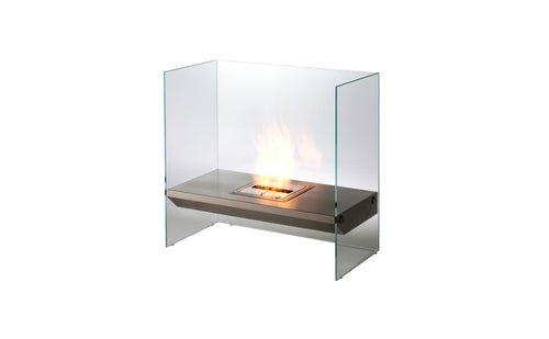 EcoSmart Fire Igloo designer fireplace in stainless steel finish — 45° studio angle