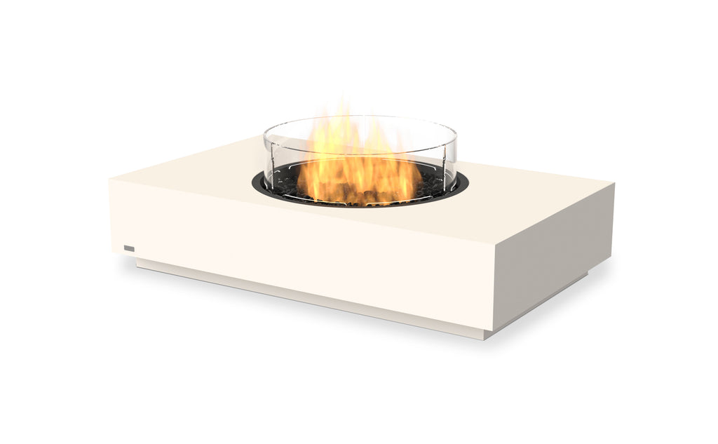 EcoSmart Fire Martini 50 fire table — Bone, 45° studio angle