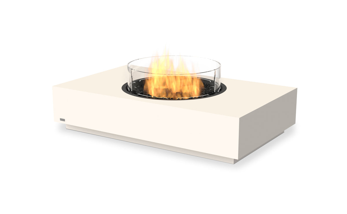 EcoSmart Fire Martini 50 fire table — Bone, 45° studio angle