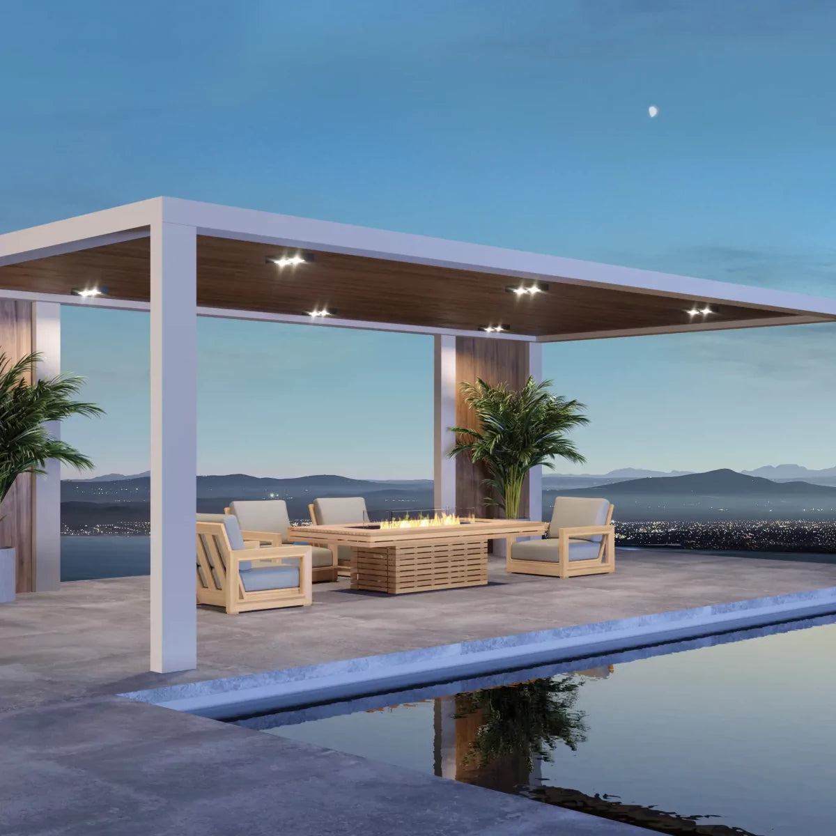 EcoSmart Fire Gin 90 Chat fire table outdoor residential setting
