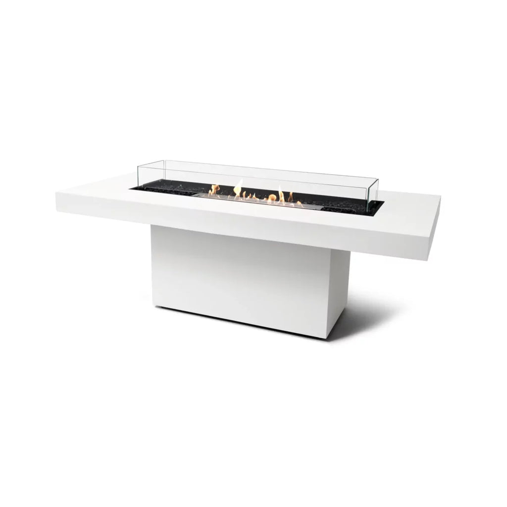 EcoSmart Fire Gin 90 Dining fire table bone ethanol stainless steel glass outdoor