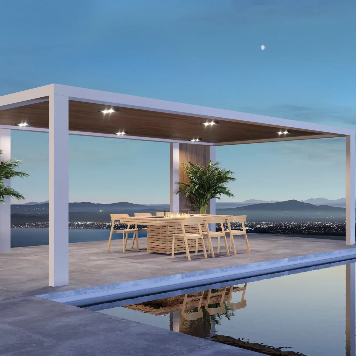 EcoSmart Fire Gin 90 Dining fire table outdoor residential setting