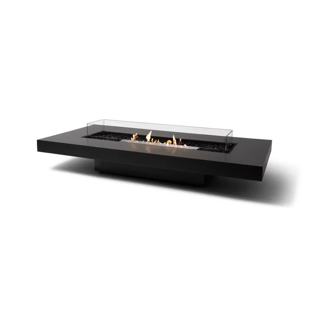 EcoSmart Fire Gin 90 Low fire table graphite ethanol stainless steel glass outdoor