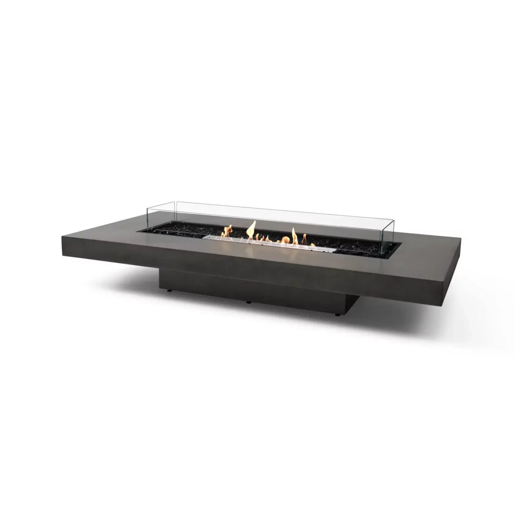 EcoSmart Fire Gin 90 Low fire table natural ethanol stainless steel glass outdoor