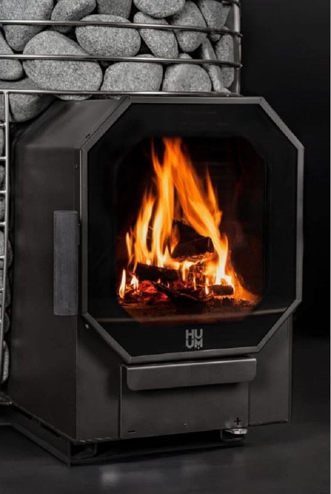 HUUM Hive Flow Mini 8.5 kW electric sauna heater — with sauna stones